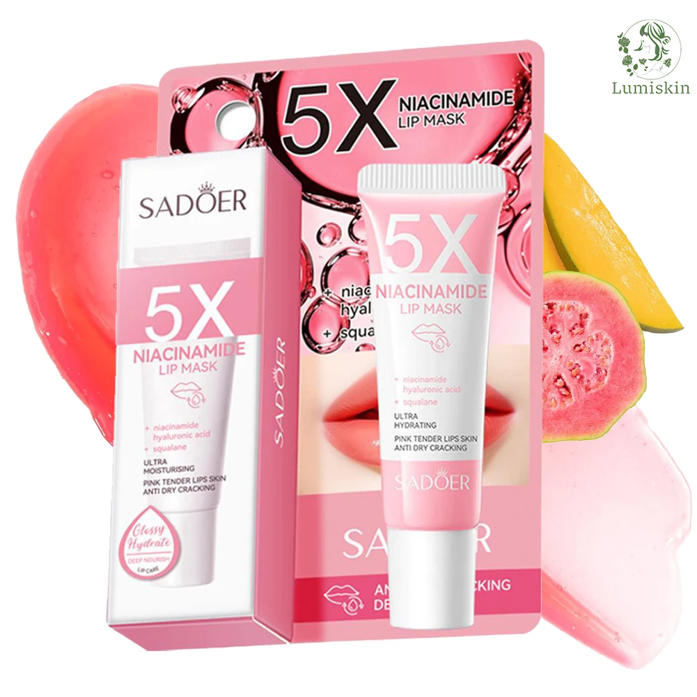 5X Niacinamide Lip Balm Long Lasting Plumper Oil Serum Hydration & Anti-Dryness Volumizing Moisturizer Repair Fine Lines Mask