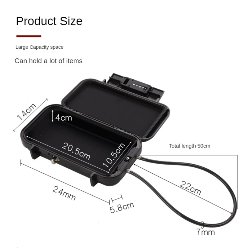 صندوق قفل بكلمة مرور ، صندوق قفل للهاتف ، صندوق أمان شفاف ، آمن للسفر ، خارجي ، مقاوم للماء ، شاطئ