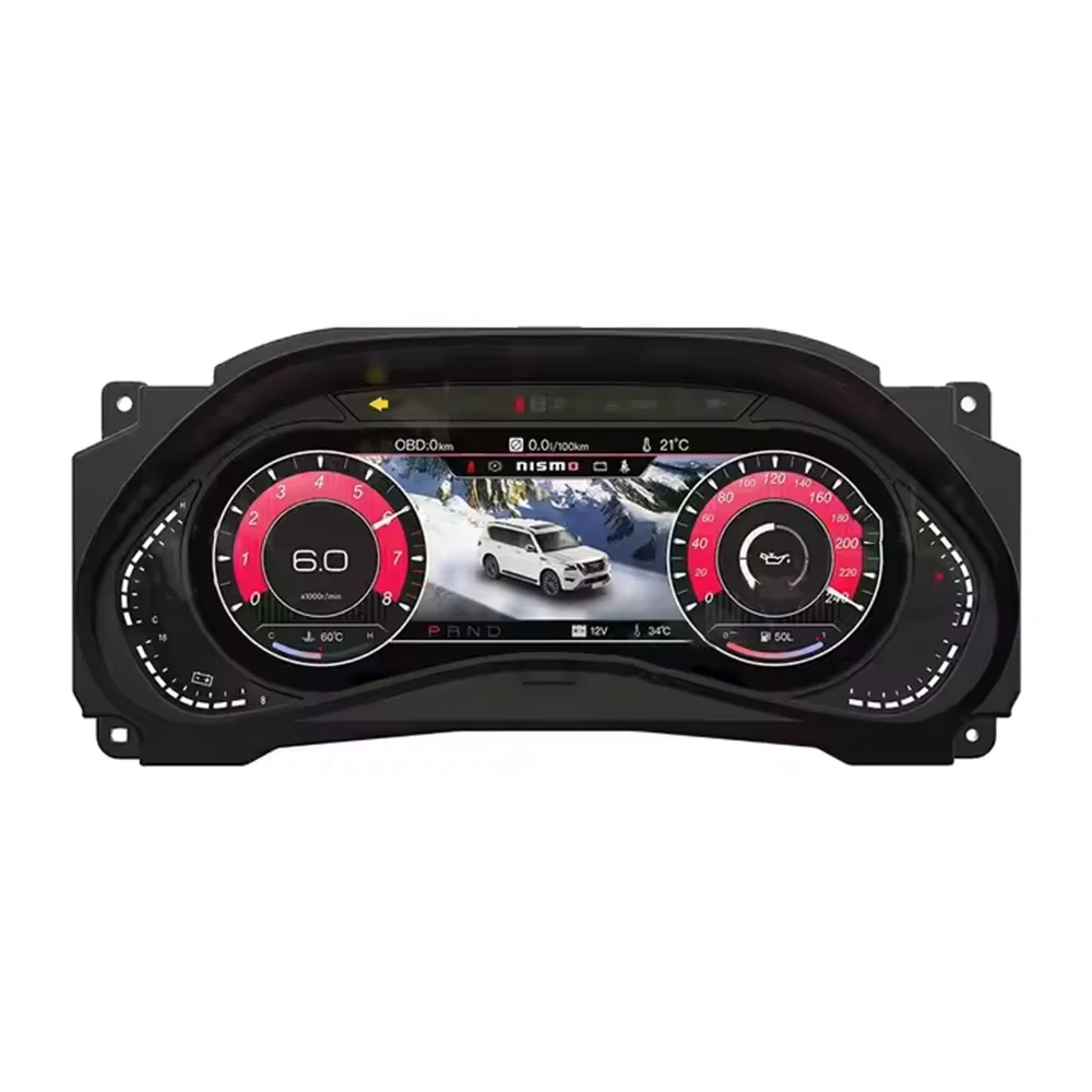 

Автомобильный цифровой кластерный прибор ZXY для Nissan Patrol Y62 2010-2022, ЖК-спидометр, детали приборной панели виртуальной кабины