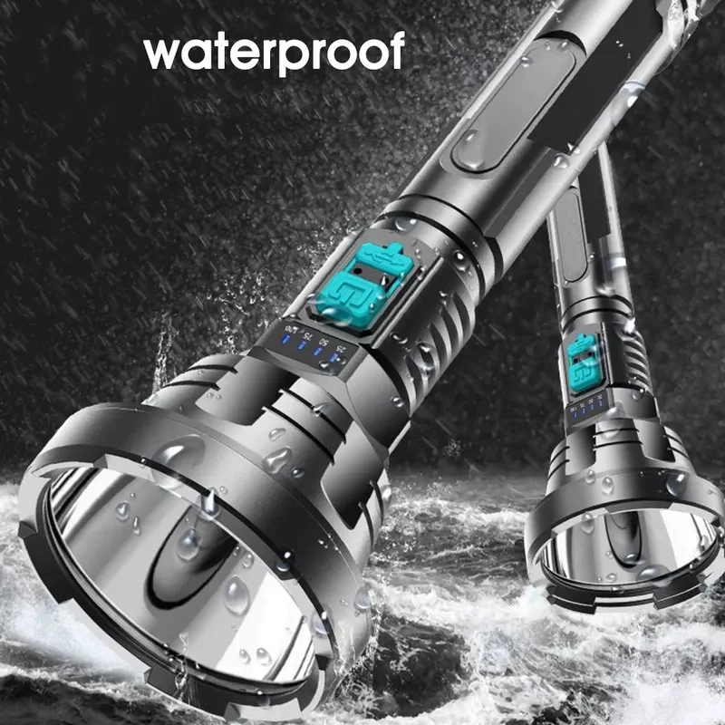 100000LM P700 High Power LED Flashlight Rechargeable Tactical Torch 1000m Lighting Light Waterproof Outdoor Camping Lamp Hunting