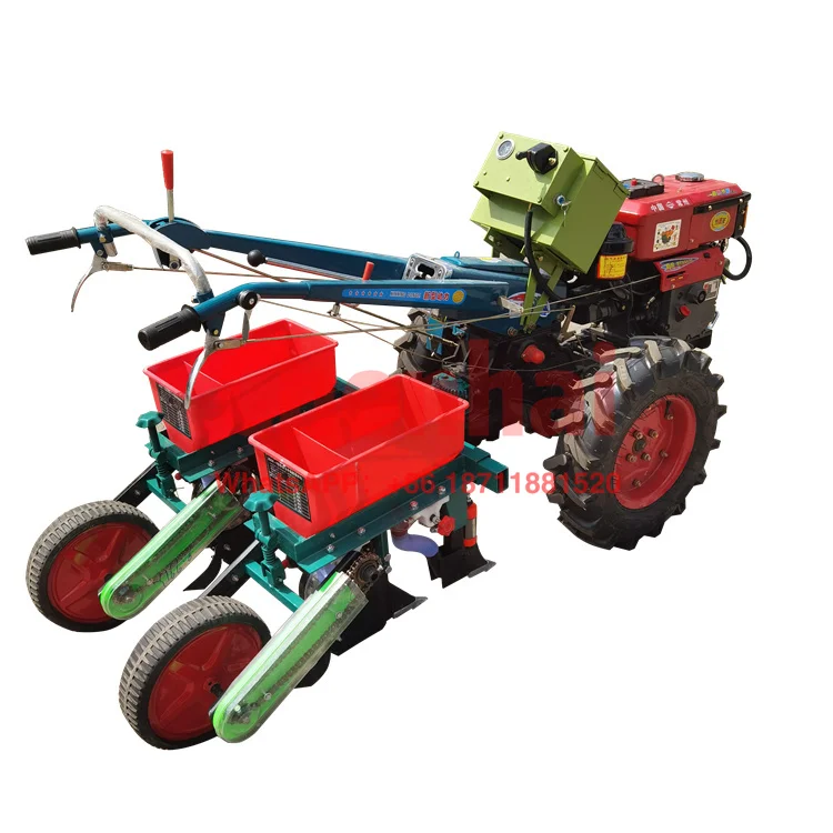 2021 new walking tractor precision corn seeder agricultural small maize seeder two row corn planter