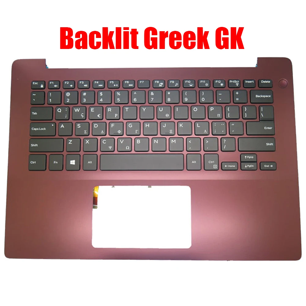 French/Greek/Hungary/Turkish Laptop Palmrest For DELL For Inspiron 5480 5485 5488 0HPJ5Y HPJ5Y With Backlit Red Upper Case New