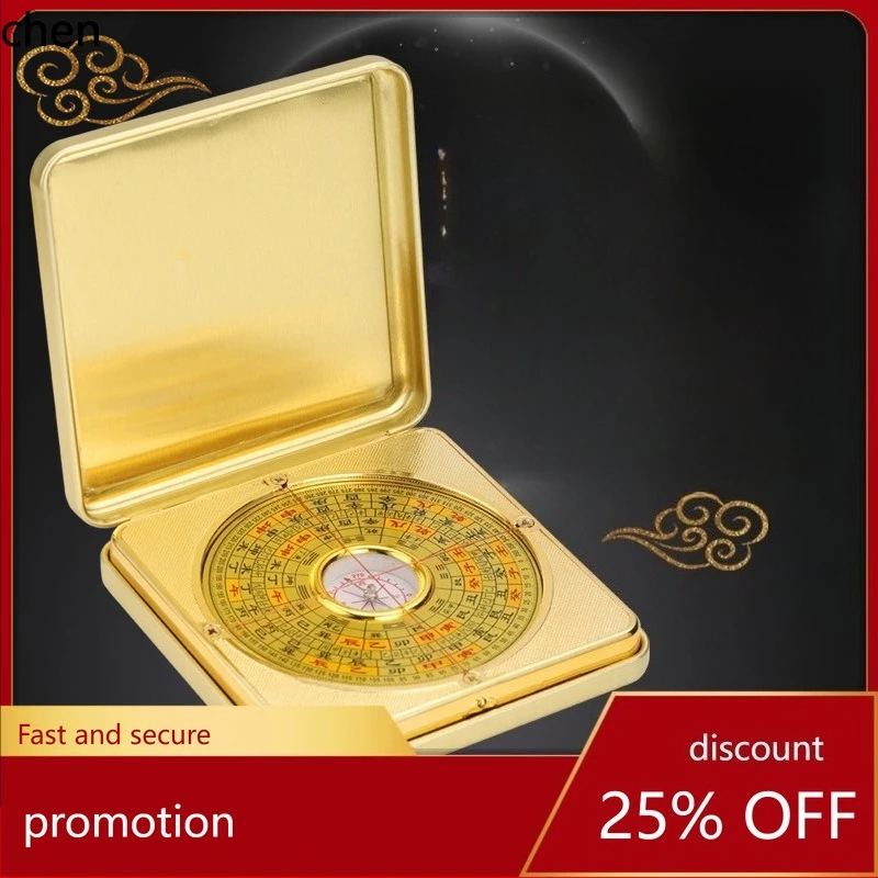 

Cz feng shui compass - solid brass comprehensive compass with alloy case and flip-top lid - feng shui supplies