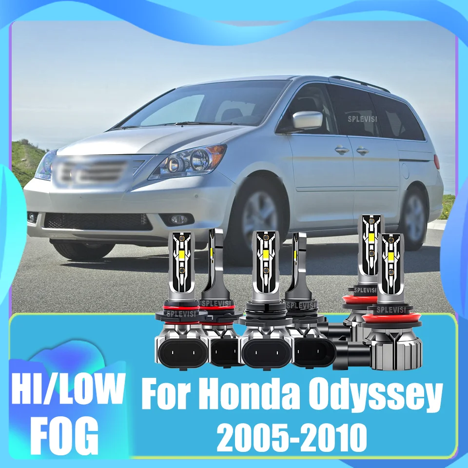 

High Bright Auto LED Headlight Foglight 6000K White Aluminum IP68 CSP Chips For Honda Odyssey 2005 2006 2007 2008 2009 2010