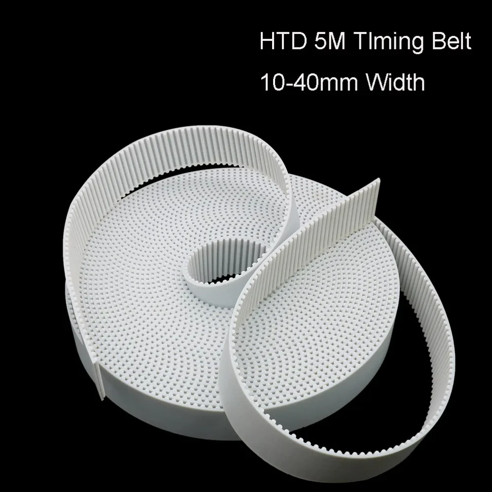 USGO Arc ฟัน PU สีขาว HTD 5M เปิดเข็มขัดกว้าง 10/15/20/30/40 มม.ยูรีเทนเหล็ก 5 M-20 มม.HTD5M Synchronous Pulley