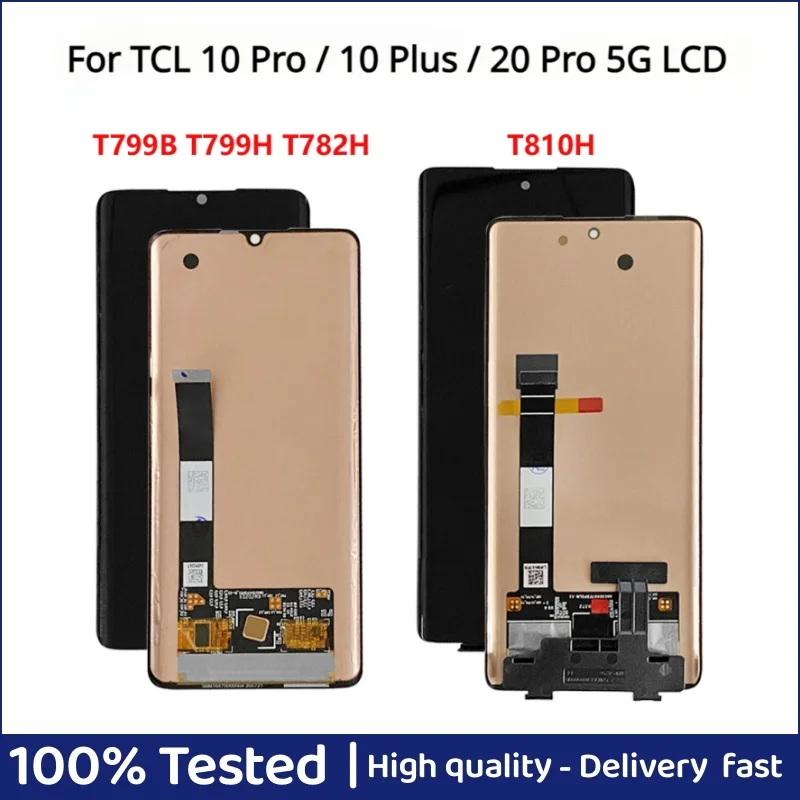 ЖК-дисплей AMOLED для TCL 20 Pro 5G T810H, сенсорный экран с дигитайзером для TCL 10 Pro T799B T799H 10 Plus T782H LCD