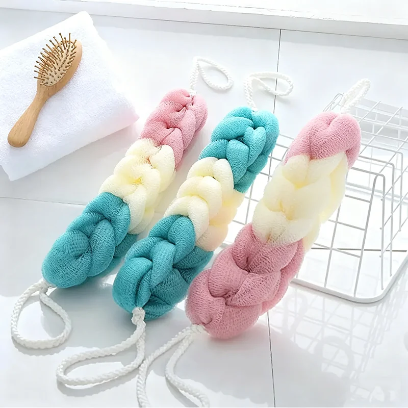 شبكة رغوة الإسفنج شرائط حمام كتلة اللون كرات حمام الكبار الظهر الجسم فرك منشفة الطين فرك