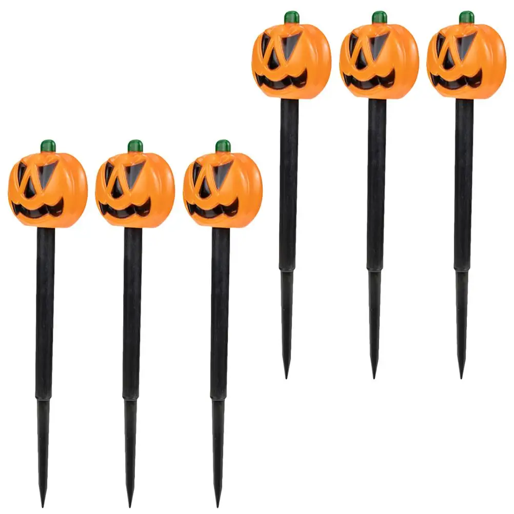 

6 Pcs Pumpkin Lantern Outdoor Ornaments Plastic Wall Decorations Halloween Yard Signs Garden Decor For House Festive Gifts