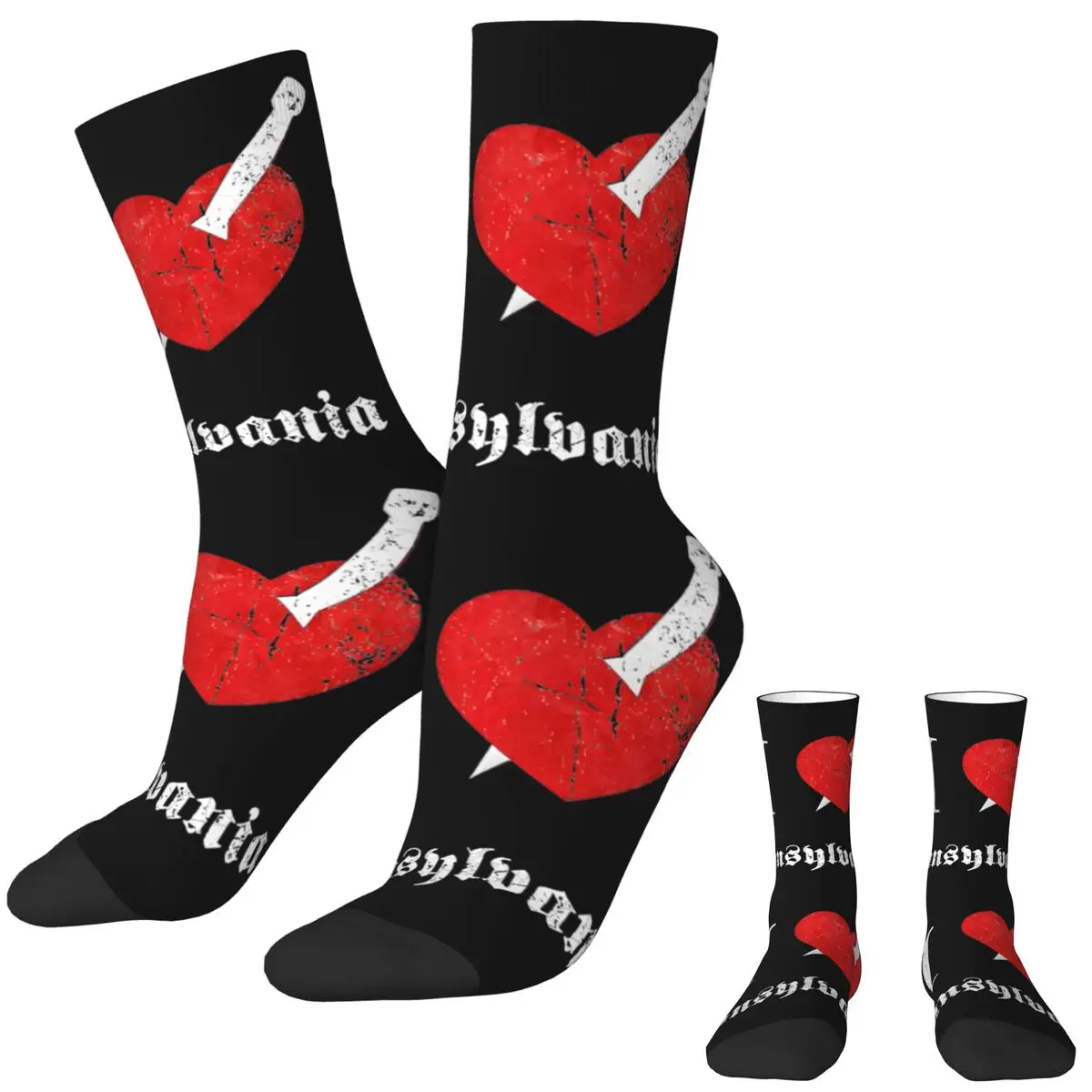 I Love Transylvania Stockings Rapper Mayhem Graphic Kawaii Socks Autumn Non-Slip Socks Couple Running Breathable Socks