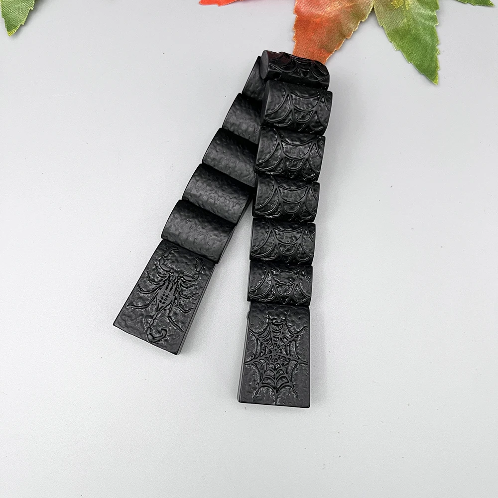 NJ128 مسبحة CHETKI قابلة للطي الوجه التأمل الصلاة الراتنج متجمد ماتي الأسود العنكبوت ويب نمط الإصبع الضغط الملحقات #6