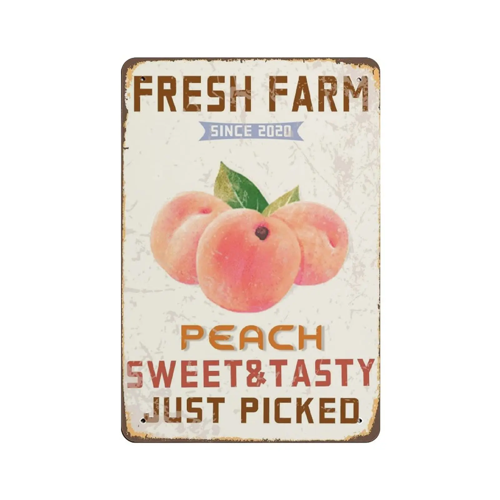 PPFINE Metal Tin Sign Fresh Farm Peach Vintage Tin Poster Metal Sign Wall Decoration Country Kitchen Home Garage Decor 12