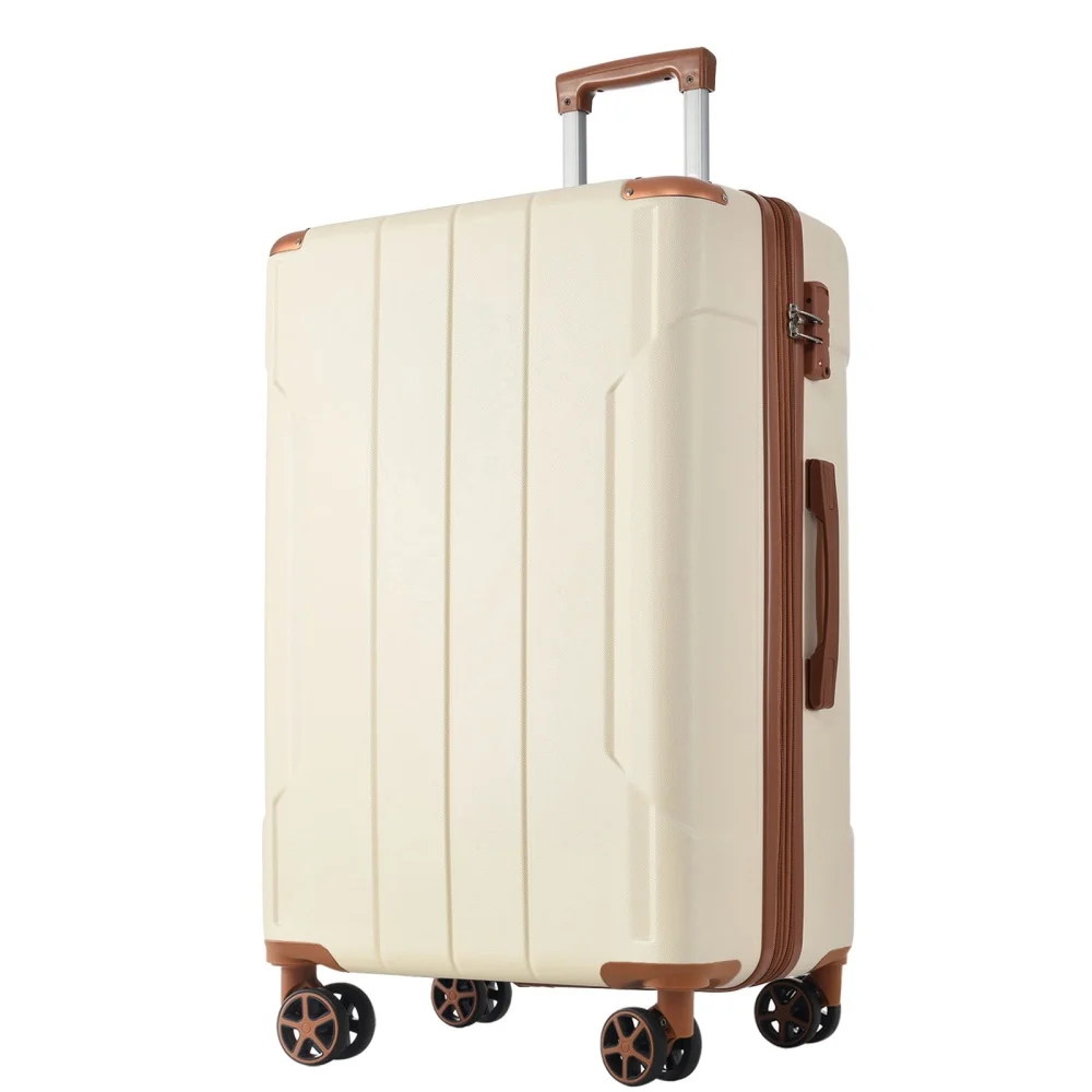 

24/28 Inch Expandable Hardshell Checked Luggage ABS Lightweight Durable Suitcase Double Spinner Wheels Travel