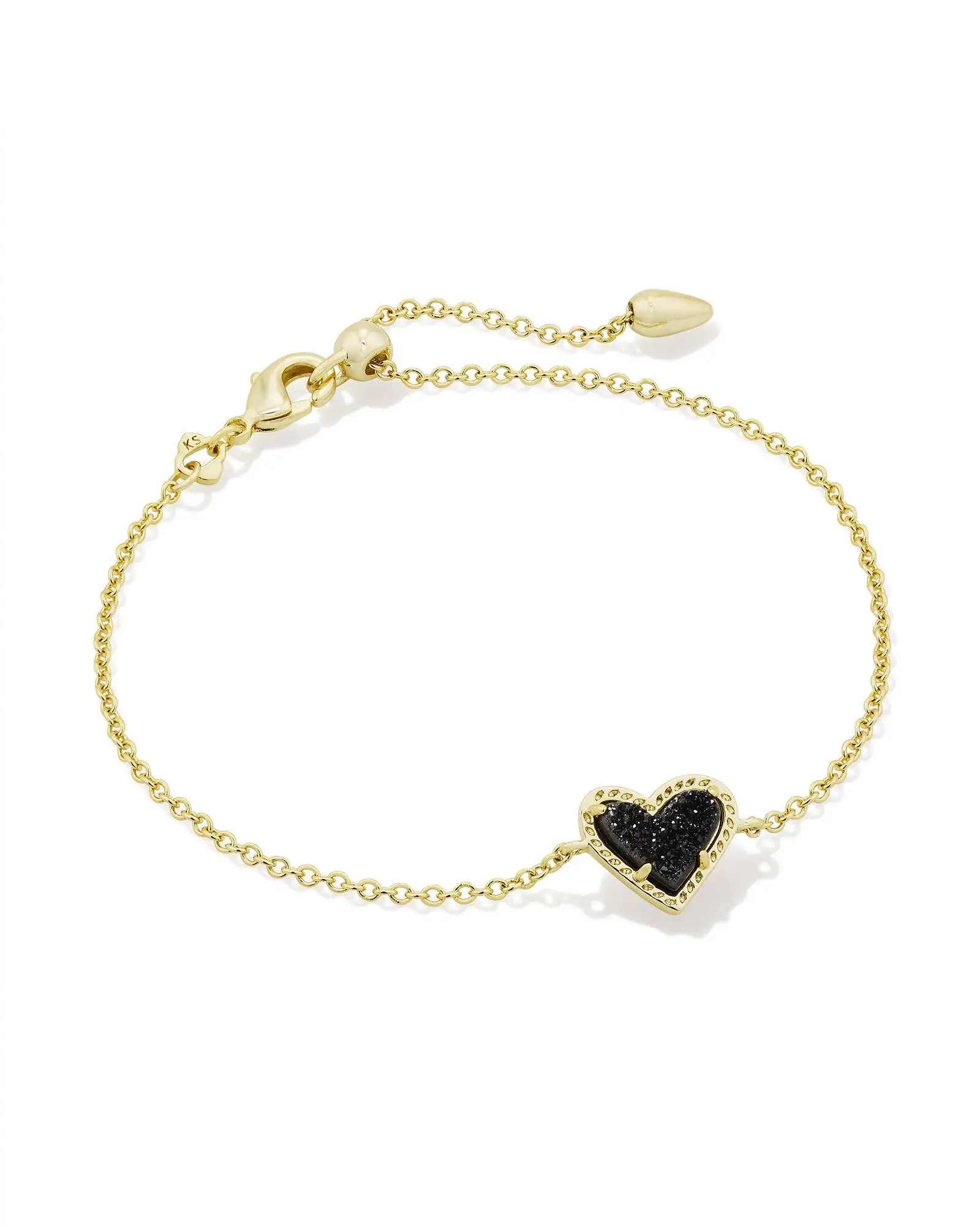 VKVVA Fashion Jewelry Ari Heart Gold-plate Delicate Chain Bracelet for Women, Unique Gifts