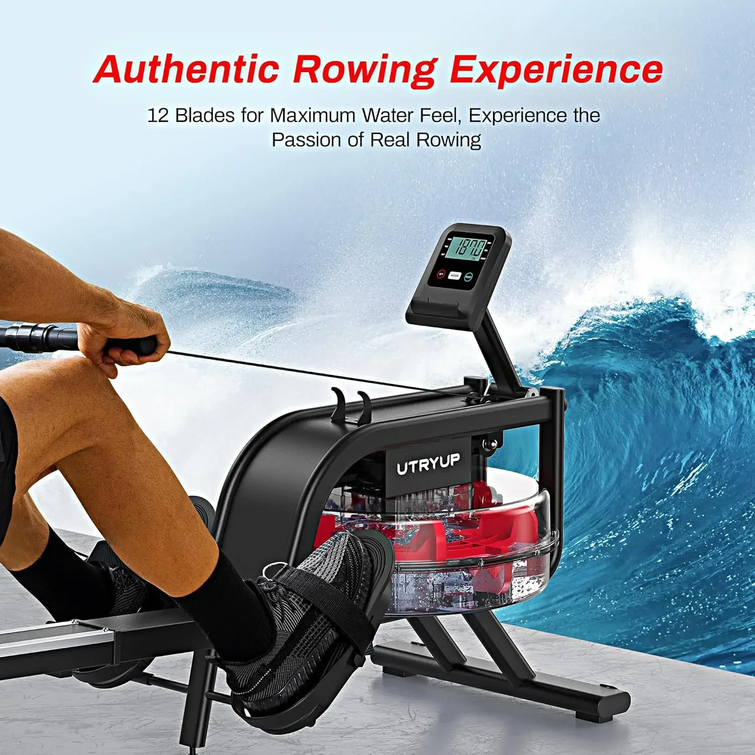 Rowing Machines for Home, Compact and Saves Space - Vertical/Folding Storage, 350 LB Weight Capacity with Bluetooth App