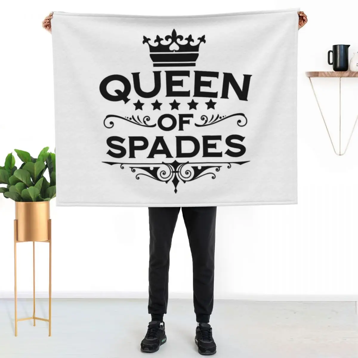 Womens Queen Of Spades Clothing Qos apparel for Throw Blanket Cozy Napping Blanket Gift for Mom Dad