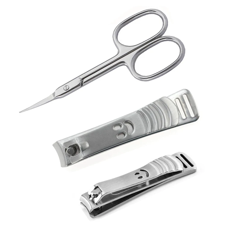 Stainless Steel Nail Clippers Smiling Face Nail Clippers Sharp Edge Pedicure Portable Nail Scissors