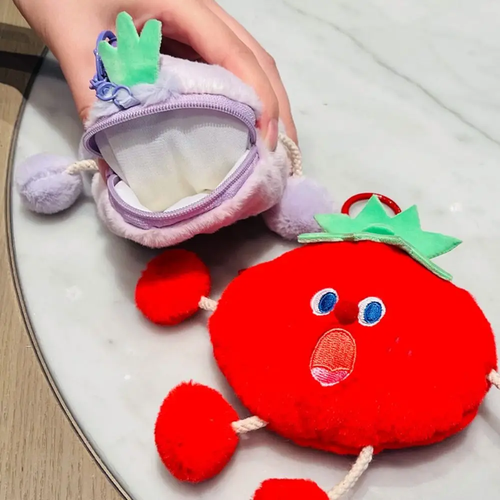 

Scream Expression Vegetable Plush Coin Purse Cartoon Stuffed Doll Vegetable Plush Earphone Bag Colorful Soft