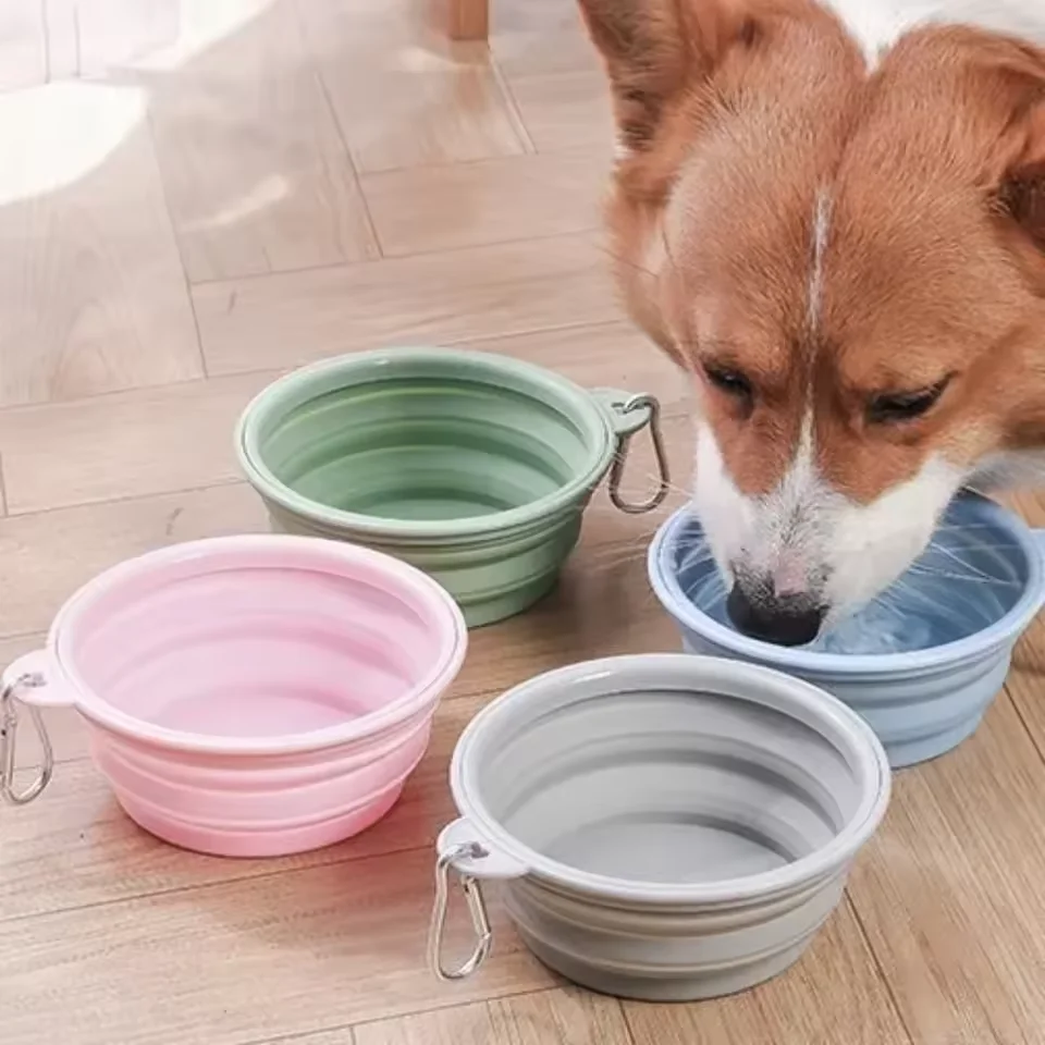 【セール中】折りたたみシリコーン犬ボウルペット屋外旅行ポータブル折りたたみ猫フード水大容量容器給餌ボウルペット用品