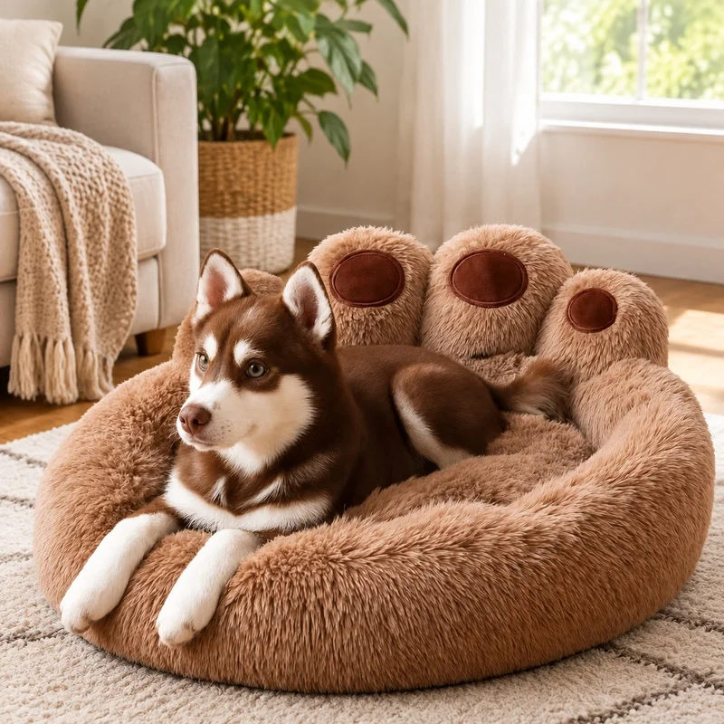 Large Soft Plush Cushion Pet Bed, Warm Kennel Mat Designed for Puppies, Cats, and Small Dogs