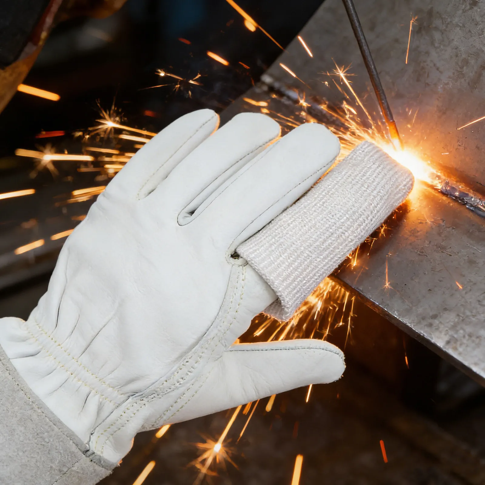 Fiberglass Finger Heat Shield Tig Welding Gloves High Temperature Resistant Flame Resistant Sleeves Industrial Welding Safety