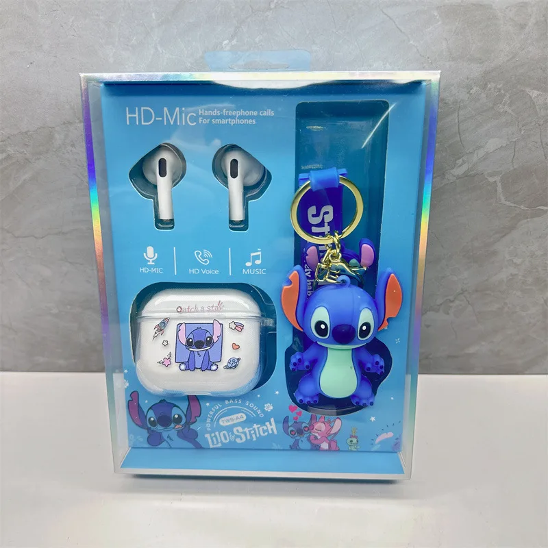 

Cartoon Stitch Bluetooth Earphones Sanrio Pendant Wireless Headset In-ear Noise Reduction Sports Earphone Kuromi Earphone Set