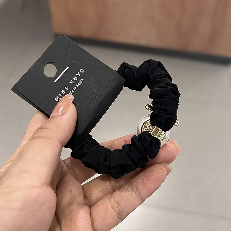 عصابة رأس بسيطة من اللؤلؤ الكوري، عصابة رأس للبوابة الشرقية، مرونة عالية، الجزء الخلفي من الرأس، شعر ملفوف، عصابة رأس على شكل ذيل حصان #5