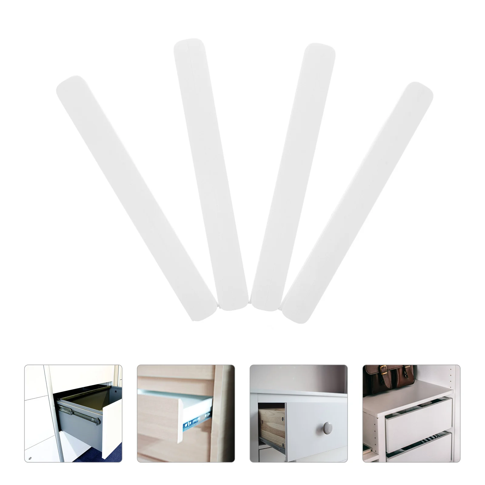 

4 Pcs Storage Box Rail DIY Slide Rails Track Bar Dressing Table Drawer Guide The Hips Self-adhesive