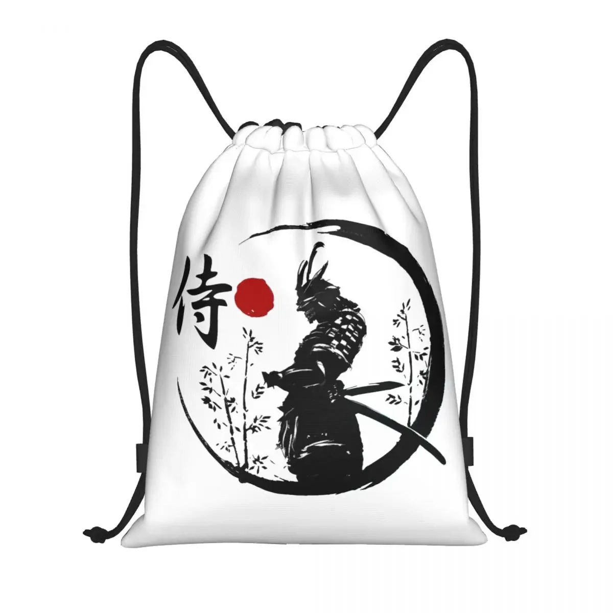 Japanese Samurai  Drawstring Backpack Women Men Gym Sport Sackpack Portable Katana Bushido Training Bag Sack