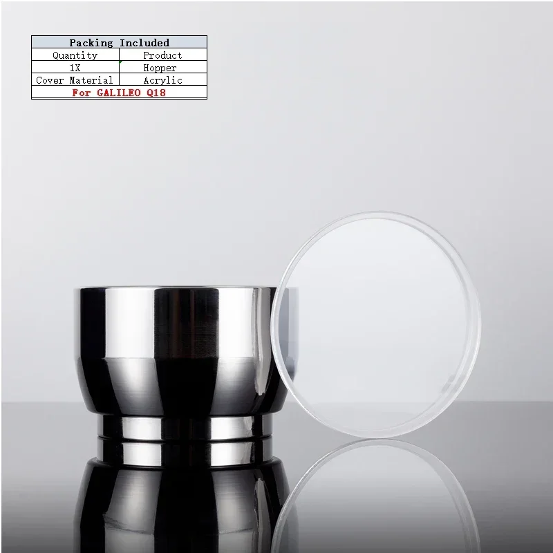 Stainless Steel Coffee Bean Grinder Hopper Replacement Fit Fiorenzato F64 F83 F4E GALILEO Q18 Coffee Grinder Parts