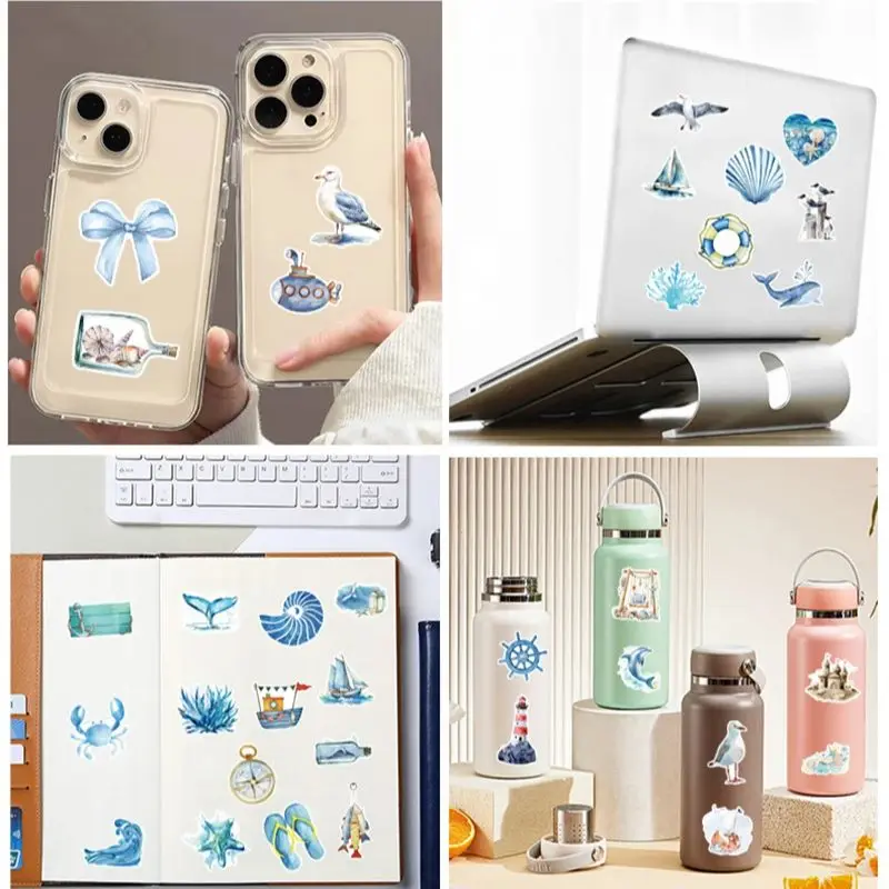 50Pcs Cartoon Ocean Journey Graffiti Stickers Stationery DIY Notebook Laptop Suitcase Phone Decoration Sticker Kids Toys