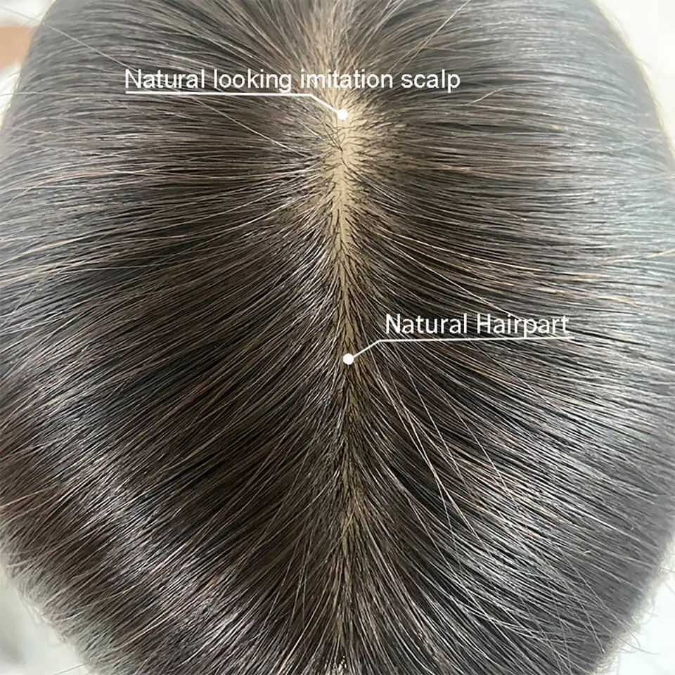 Silk Base Straight Hair Toppers Natural Looking Remy Human Hair Topper With Clips Breathable Hairpieces Systems