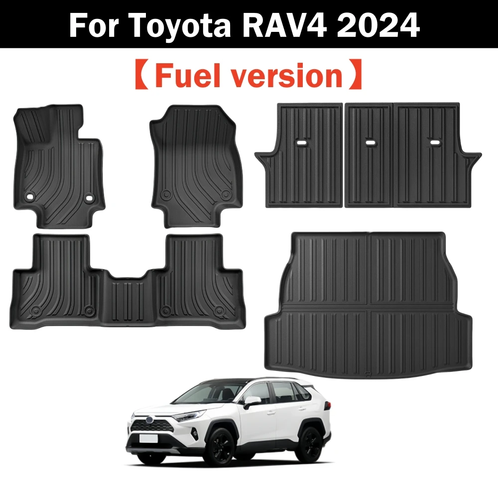 Auto-Fußmatten für Toyota RAV4 RAV-4 2024 Benzinversion TPE Wasserdichte Bodenmatte Kofferraummatte Bodenteppich Rückenlehnenpolster – Detail 1