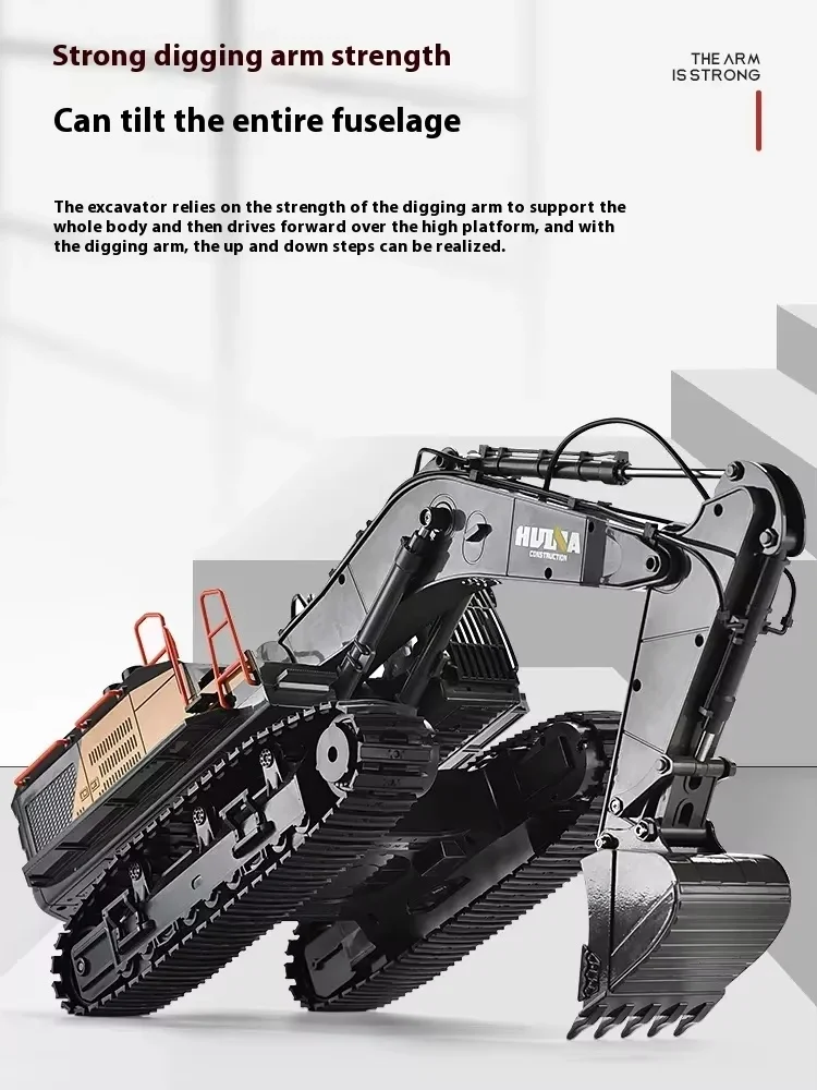 Huina 1/14 1592 Large Remote-controlled Excavator 2.4g Alloy Excavator Simulation Model Toy Children's Gift Holiday Gift