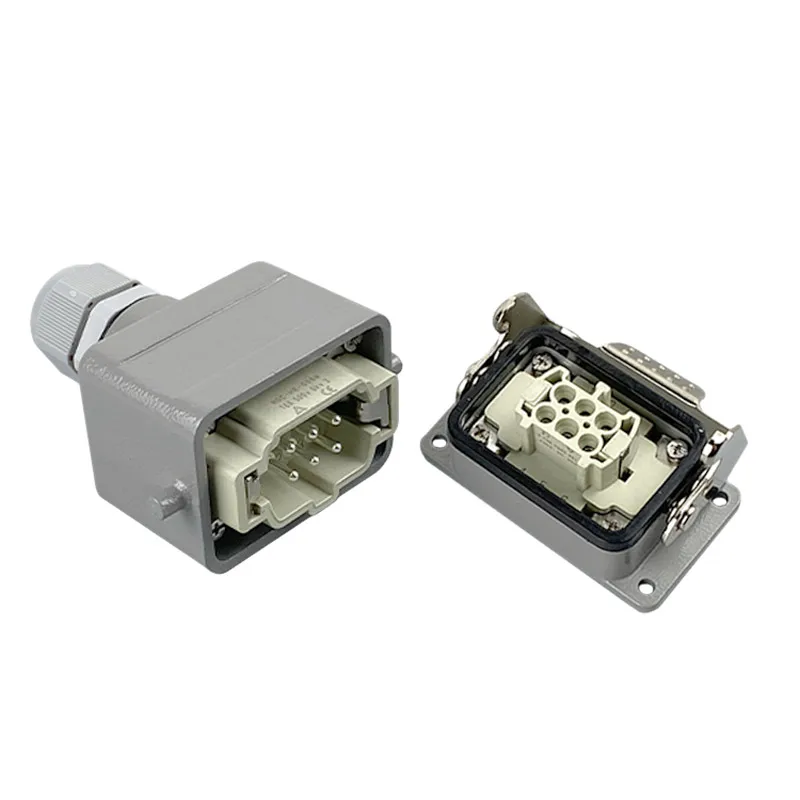 Heavy Duty Connectors HDC-HE-006-1/2/3/4-L F/M 6pin 16A Screw connection Industrial rectangular Connector plug