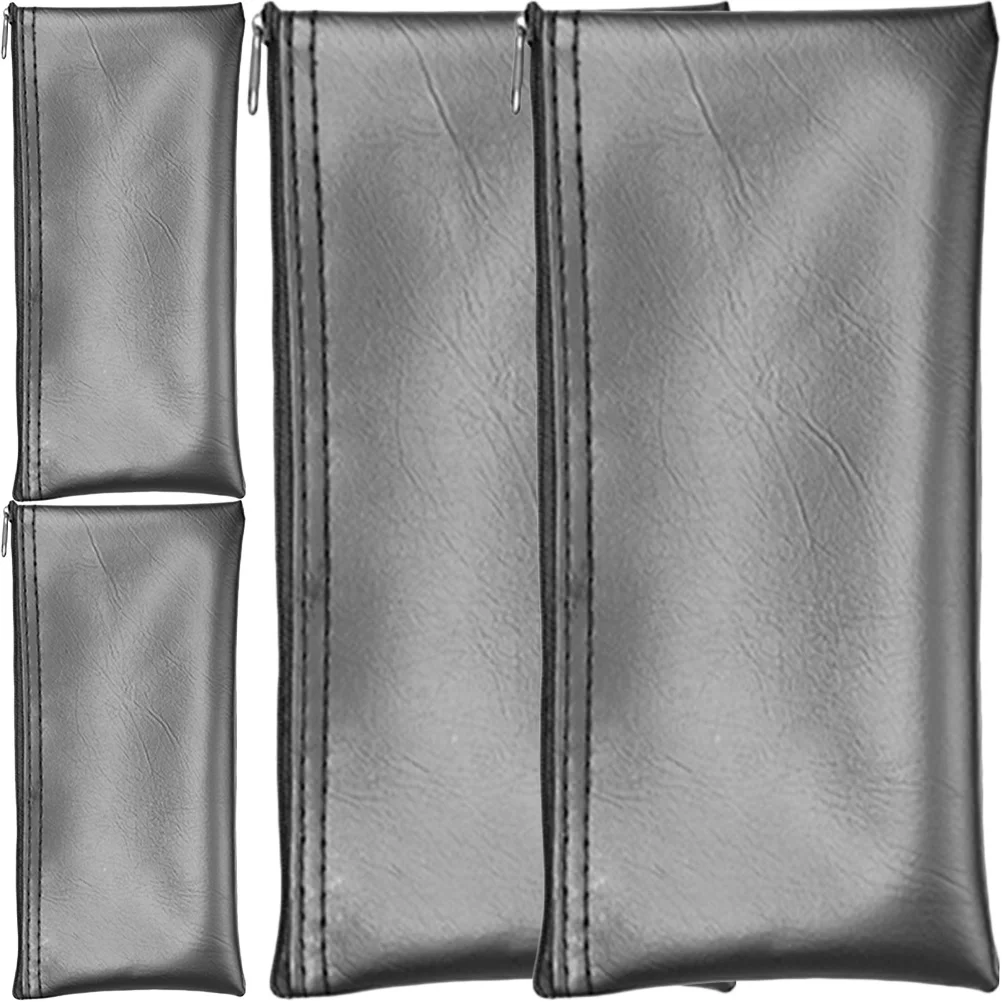 

4Pcs Stylish Microphone Carrying Bag Dustproof Wear-Resistant Pouch Zipper Design Portable Mic Organizer Microphone Bag