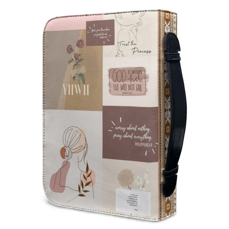 Sacs à main en PU personnalisés pour femmes, Dieu est Dieu, cadeau de Noël, impression personnalisée, étui de couverture de la Bible de l'église, livre d'étude, boîtes de rangement saintes, 03