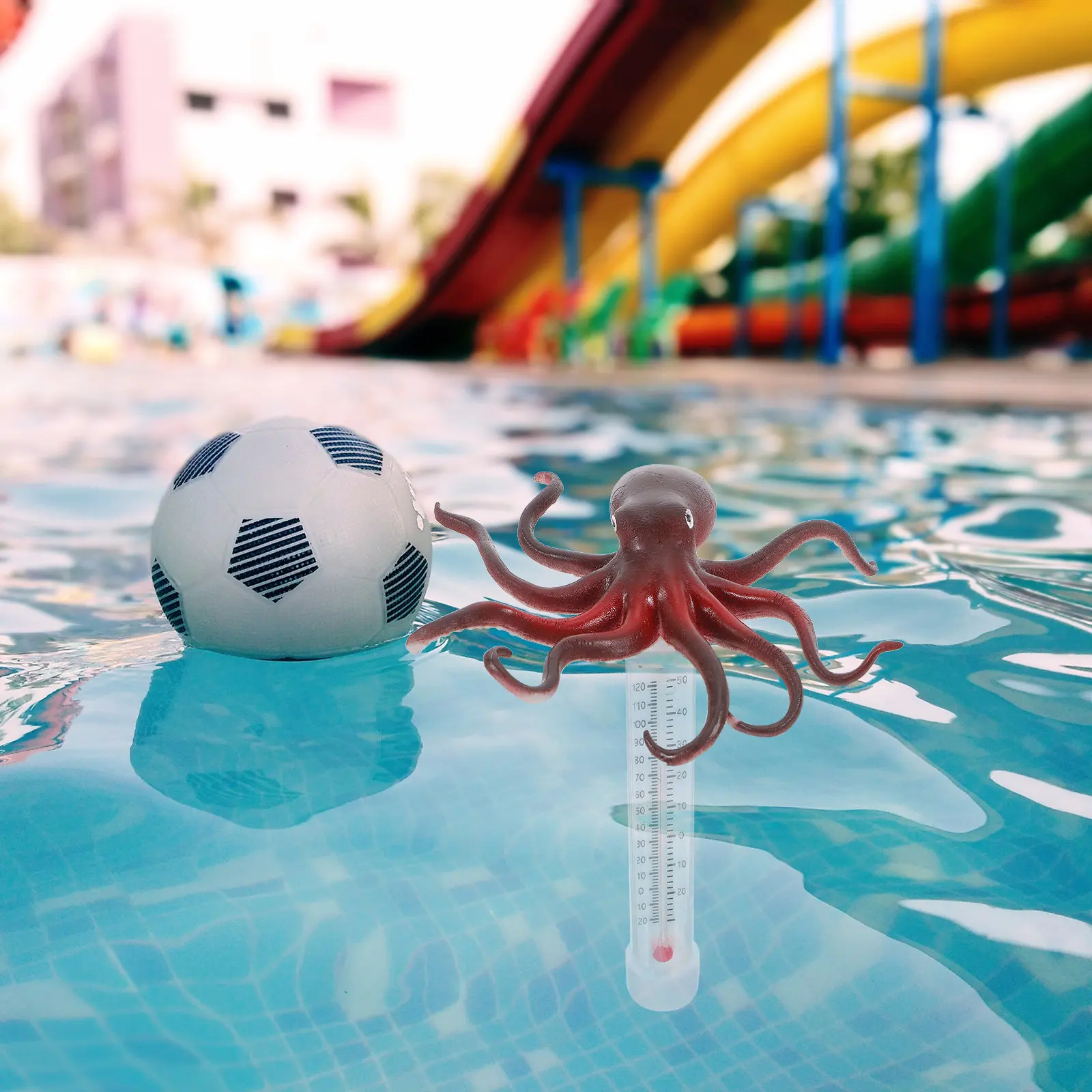 

Плавающий термометр-осьминог для бассейнов: высокоточный измеритель температуры воды для наземных бассейнов, спа, гидромассажных ванн, прудов и использования в водных объектах