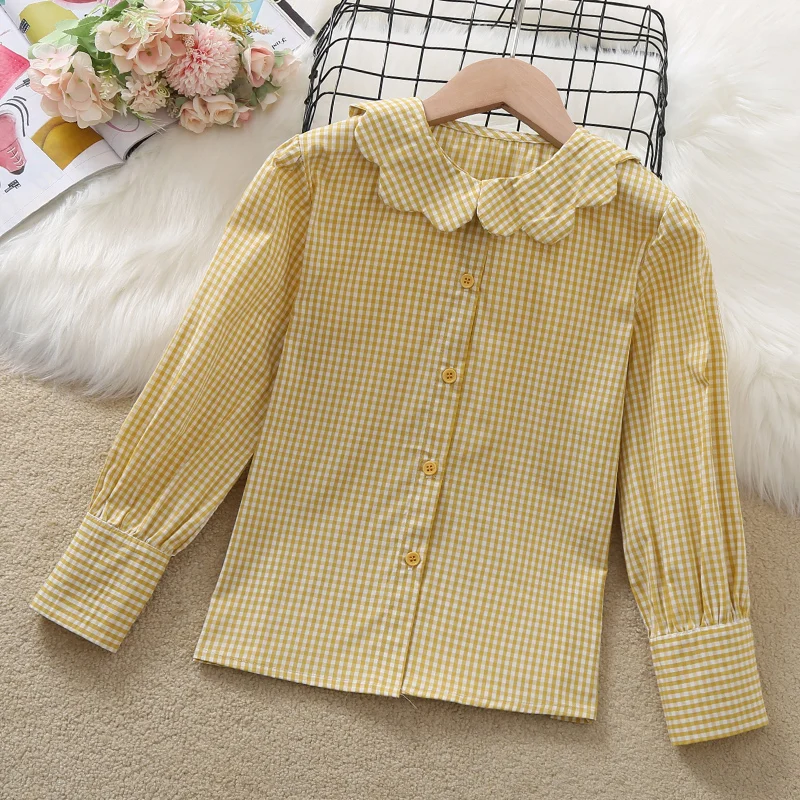 Teenages Shirts for Girls Blouses School Uniform Spring Long Sleeve Cotton Wear Kids Clothes Toddler Children Tops 8 10 12 Years