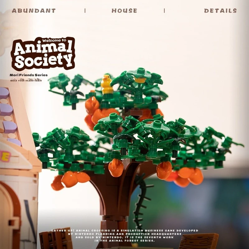 MOC Flower Tree House Building Blocks Set Animal Forest Vacation Cottage Hut Architecture Toys Adults Kids Birthday Holiday Gift