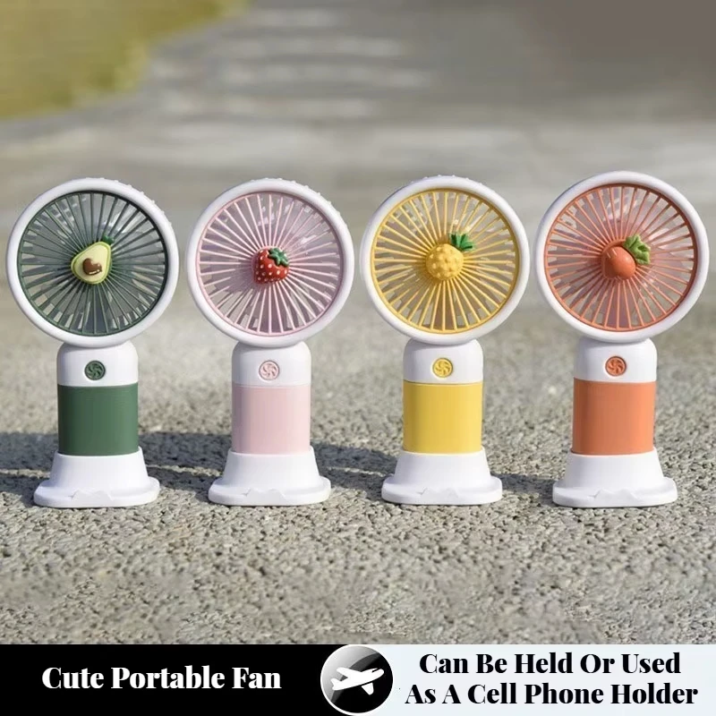 1pc Summer Mini Fan Portable Handheld Cute Student Desktop USB  Rechargeable Electric Fan for Outdoor Camping Travel Pocket Fan - view 2