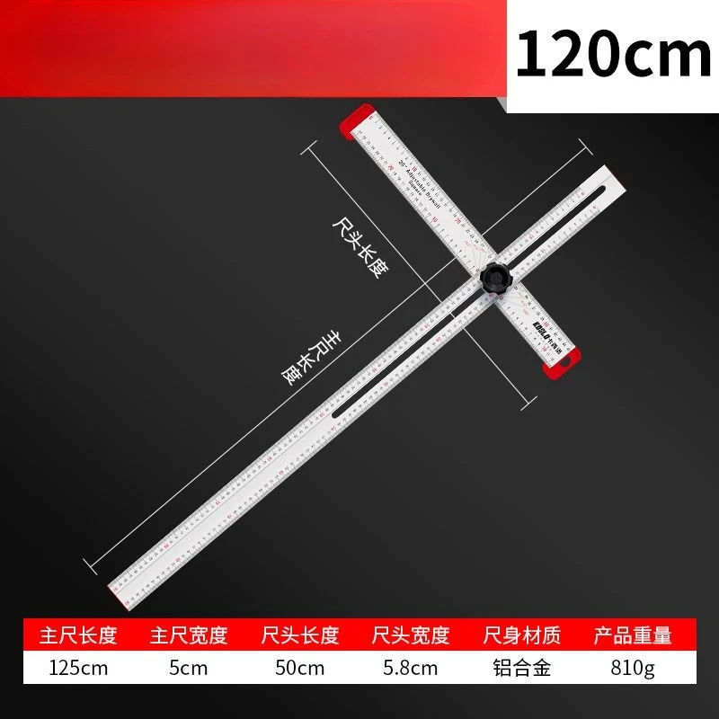 Woodworking multi-functional t-ruler two-in-one punching positioning