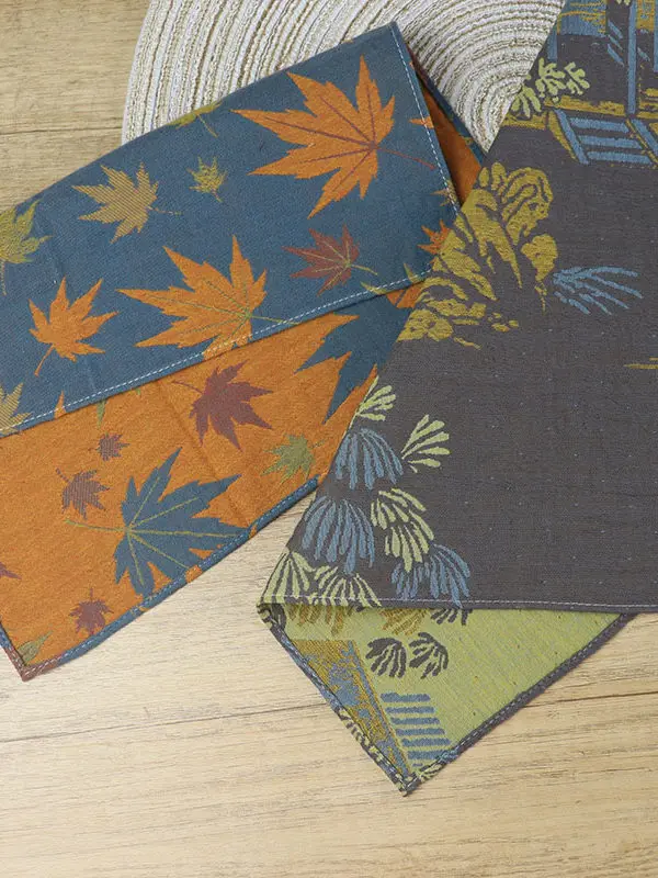 Chinese Style Cotton Double Gauze Jacquard Handkerchief For Women Portable Sweat Absorbent Lucky Auspicious Pocket Hankies Gift