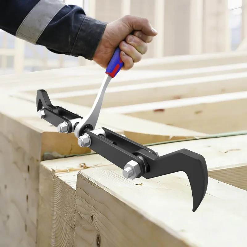 Heavy duty pull beam tool with iron hook, pull wall with ergonomic reversible ratchet