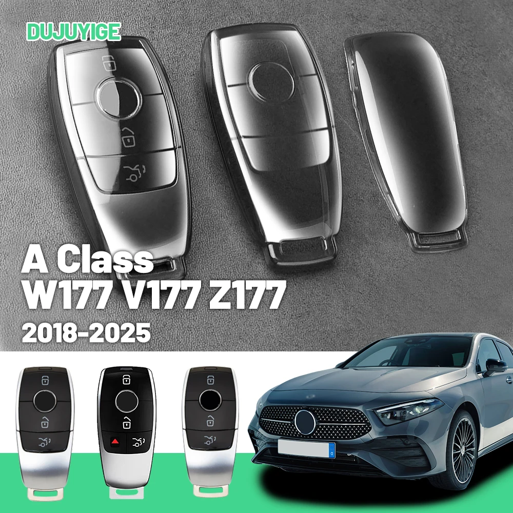 

Прозрачный чехол для автомобильного ключа из ТПУ для Mercedes-Benz A Class W177 V177 Z177 2018-2026, защитный чехол для ключа, автоаксессуары 2020