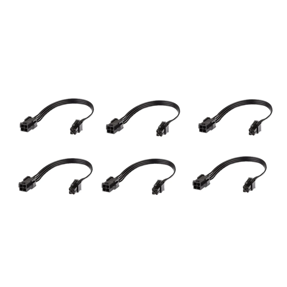 Macho para Cabo de Extensão Feminino para Alimentação, Motherboard, ATX, CPU, 4 Pin, PSU, 8 pol, 20cm, 6PCs