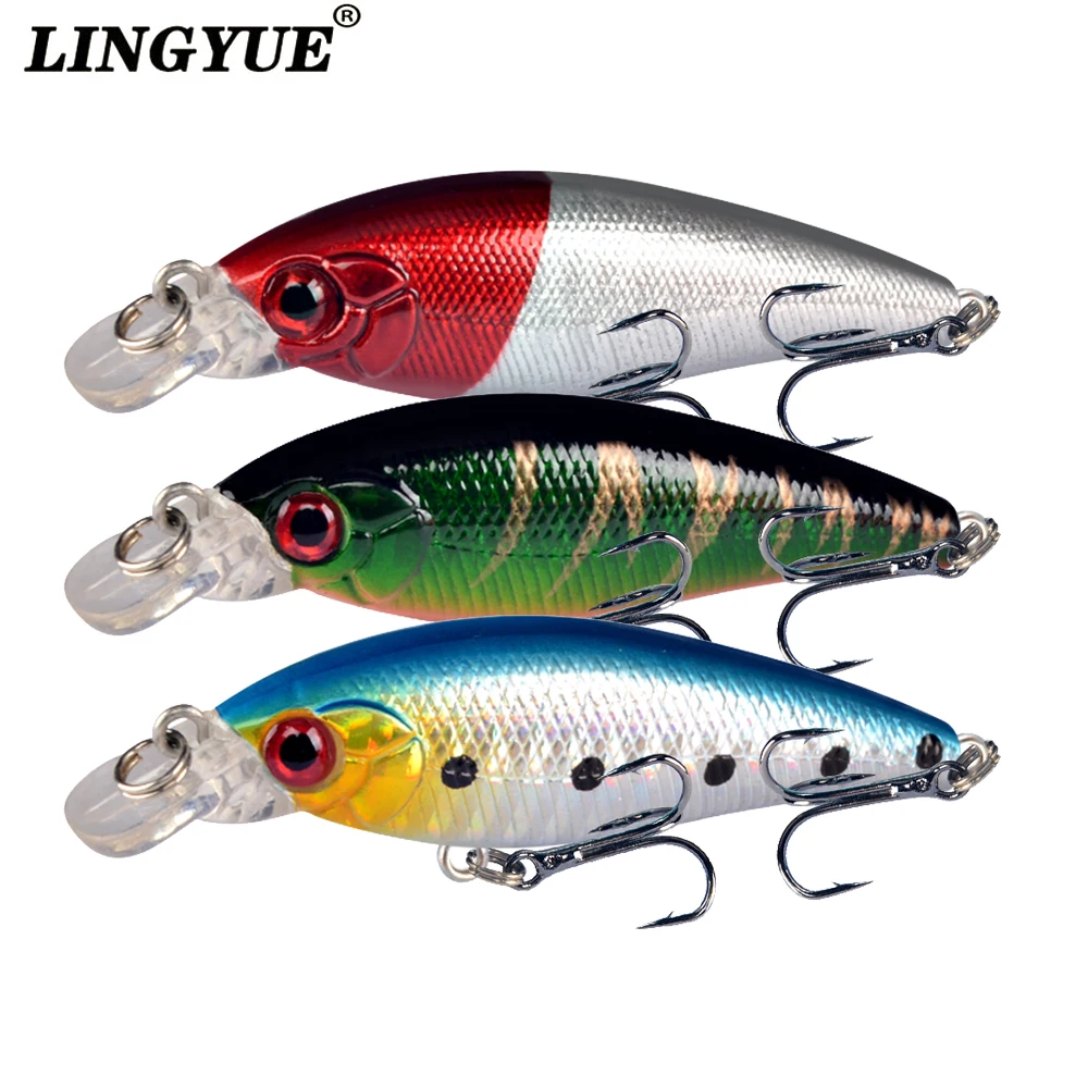 

LINGYUE 1 шт. пластиковая рыболовная приманка 7 см, 6,5 г, жесткая приманка в форме гольяна, глубина 0-1,5 м, верхняя вода, искусственная приманка с 3D глазами