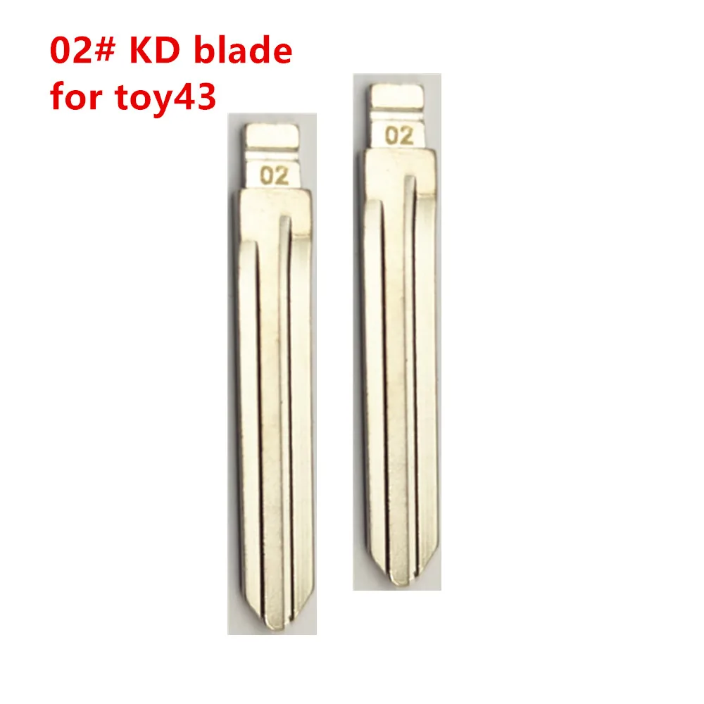 10pcs 02# KD Key Blade TOY43 Uncut Blank Keydiy Xhorse Remote Key Blade for Toyota Corolla Crown Camry Highlander Corolla Vios