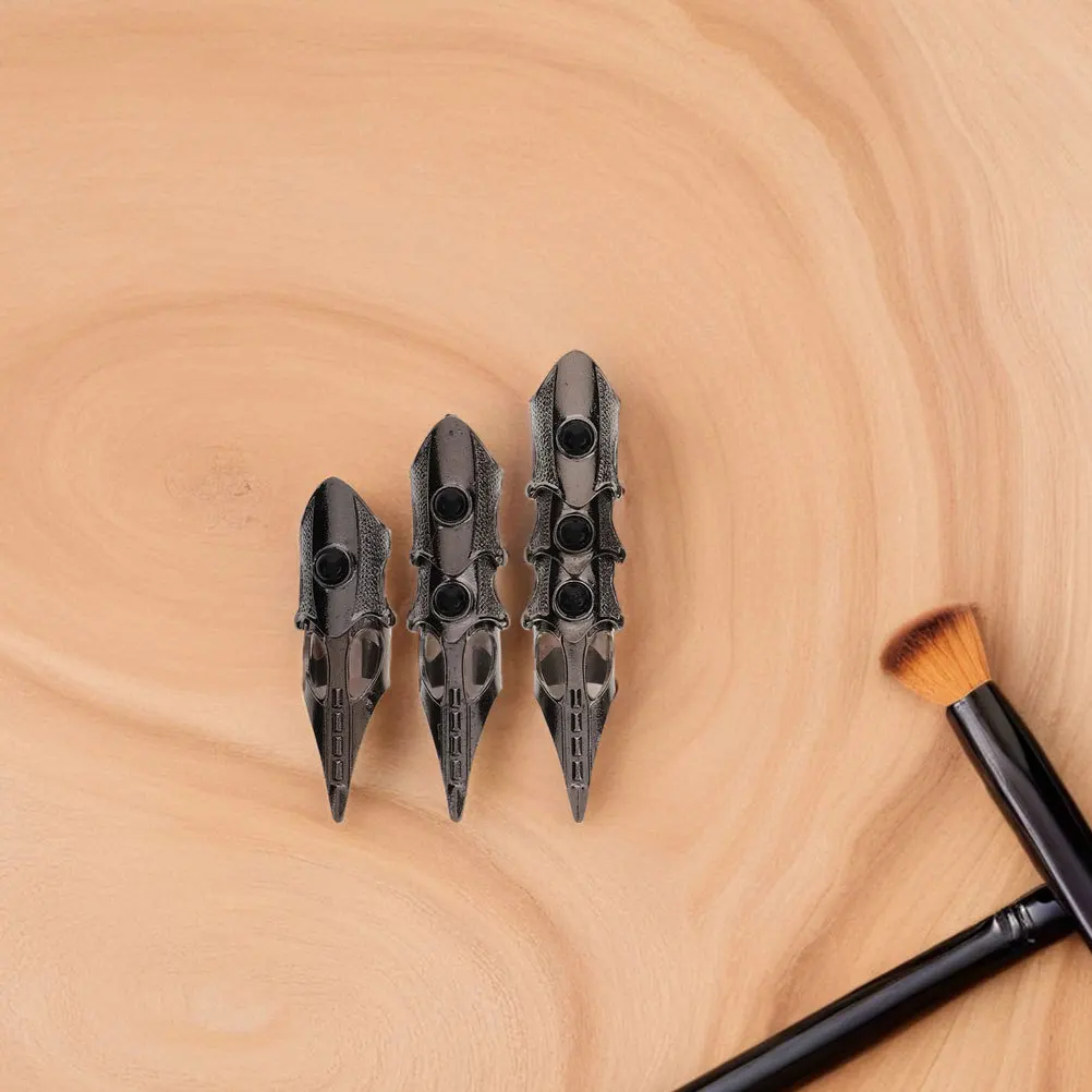 1 Juego de anillo de guante de dedo largo: pulsera de mano ajustable, anillos de unión de aleación Punk para hombres y mujeres, joyería gótica para Cosplay