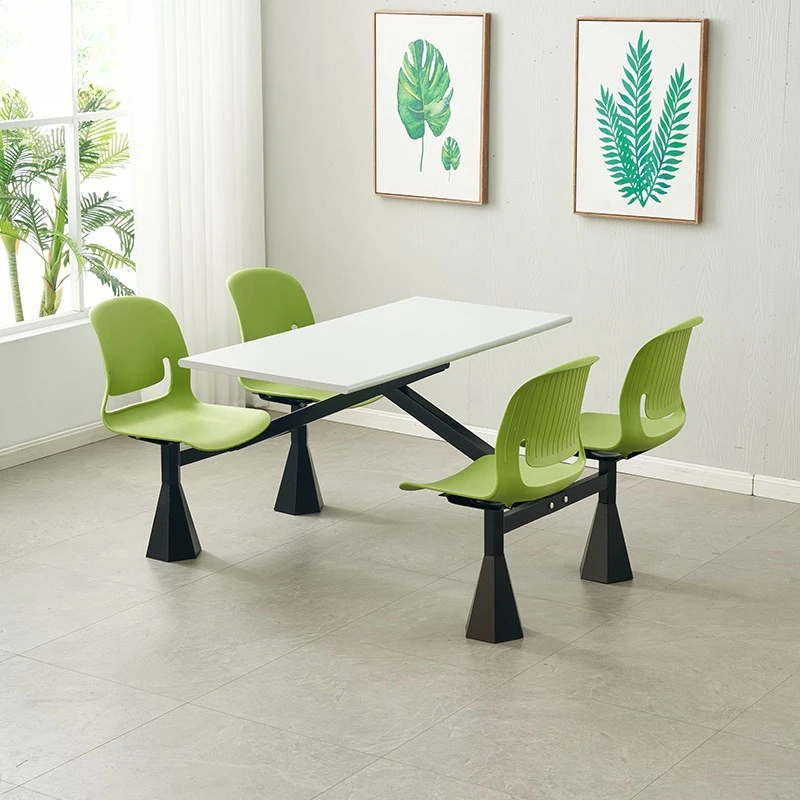 

Four-person dining table and chair combination, staff canteen restaurant snack bar conjoined canteen