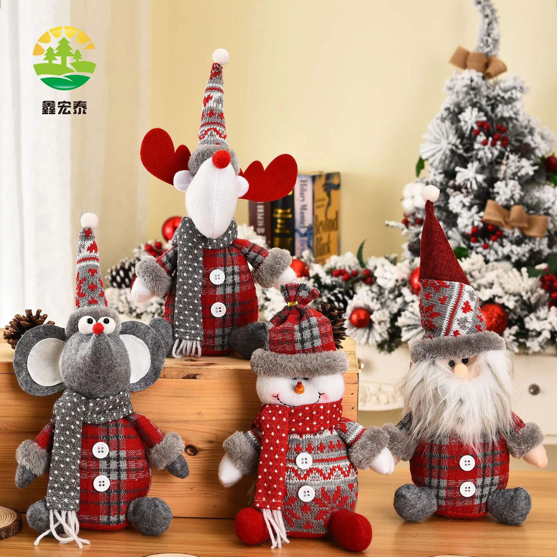 

Sitting Plush Goblin Santa Claus Faceless Old Man Rudolf Doll Snowman Christmas Decorative Props christmas deer christmas